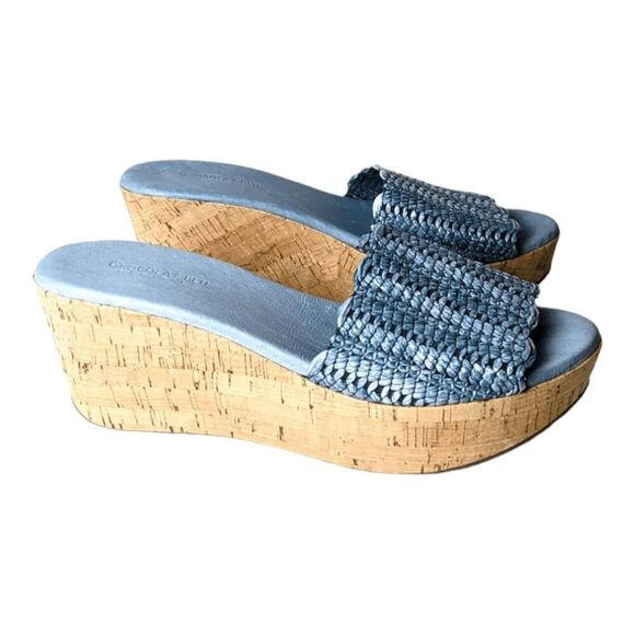 CHOCOLAT BLU Ocean Yoko Wedge Slide Sandal Size 9 - Picture 2 of 7